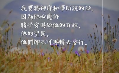 Soooradio 基督教廣播電台 每日 靜．聽．想 2023（066） - 詩篇85篇8節