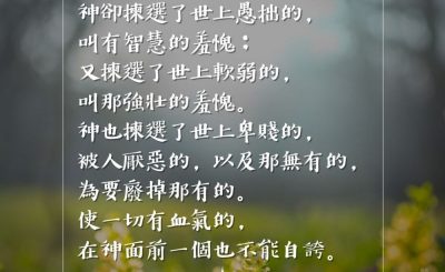 Soooradio 基督教廣播電台 每日 靜．聽．想 2023（068） - 哥林多前書1章27-29節