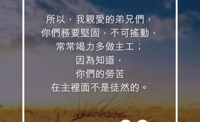 Soooradio 基督教廣播電台 每日 靜．聽．想 2023（248） - 哥林多前書15章58節