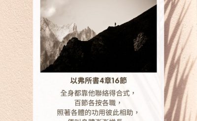 Soooradio 基督教廣播電台 每日 靜．聽．想 2023（320） - 以弗所書4章16節
