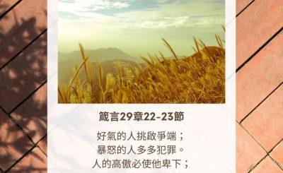 Soooradio 基督教廣播電台 每日 靜．聽．想 2023（332） - 箴言29章22-23節