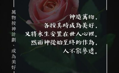 Soooradio 基督教廣播電台 每日 靜．聽．想 2024（079） - 萬物按神計劃、成為美好