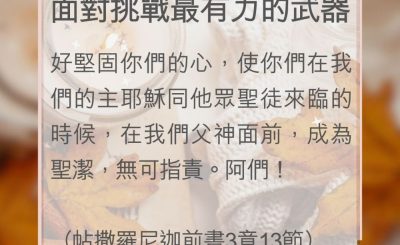 Soooradio 基督教廣播電台 教會年曆靈修（0003） - 面對挑戰最有力的武器