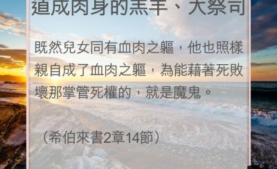 Soooradio 基督教廣播電台 教會年曆靈修（0065） - 道成肉身的羔羊、大祭司