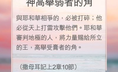 Soooradio 基督教廣播電台 教會年曆靈修（0184） - 神高舉弱者的角