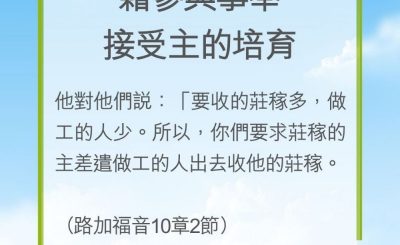 Soooradio 基督教廣播電台 教會年曆靈修（0230） - 藉參與事奉接受主的培育