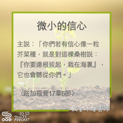 Soooradio 基督教廣播電台 教會年曆靈修（0309） - 微小的信心