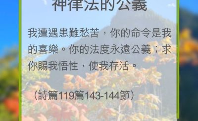 Soooradio 基督教廣播電台 教會年曆靈修（0335） - 神律法的公義