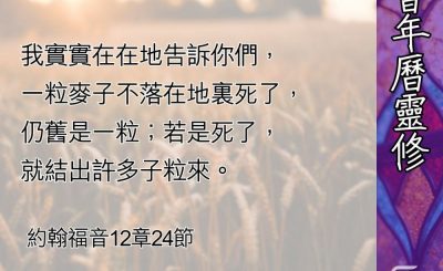 Soooradio 基督教廣播電台 教會年曆靈修（0489） - 麥子耶穌