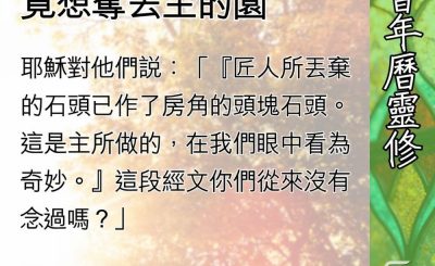 Soooradio 基督教廣播電台 教會年曆靈修（0674） - 被託付的人，竟想奪去主的園